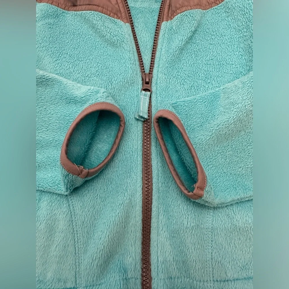 Old Navy Hooded Micro Fleece Jacket in Teal Blue Green Size Small 6 7 - Picture 8 of 16